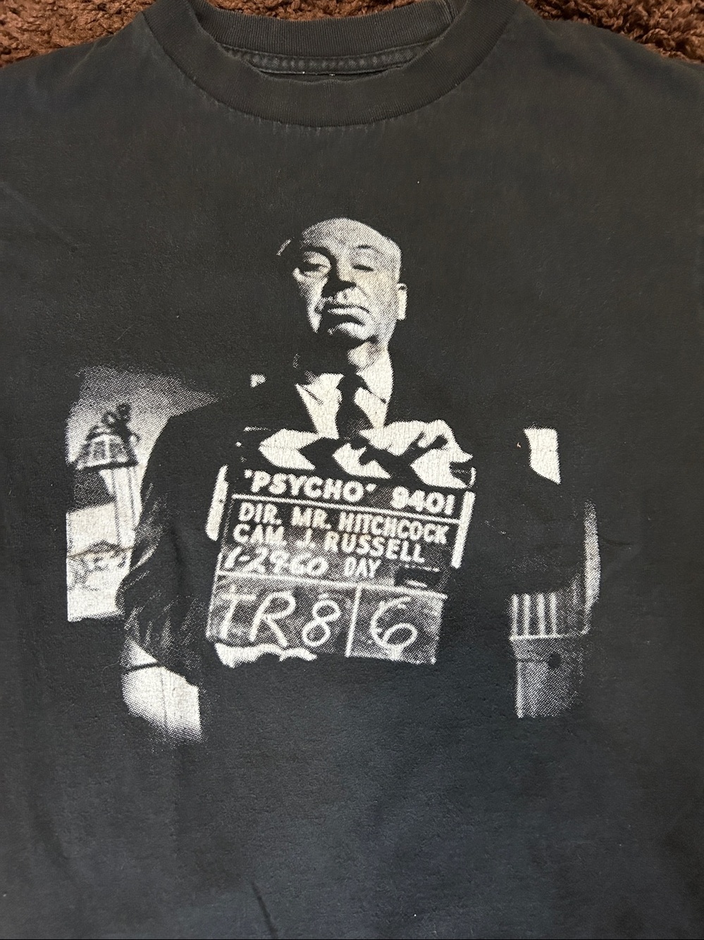 Black Alfred Hitchcock T-Shirt - Classic Men’s Tee - Picture 1 of 2